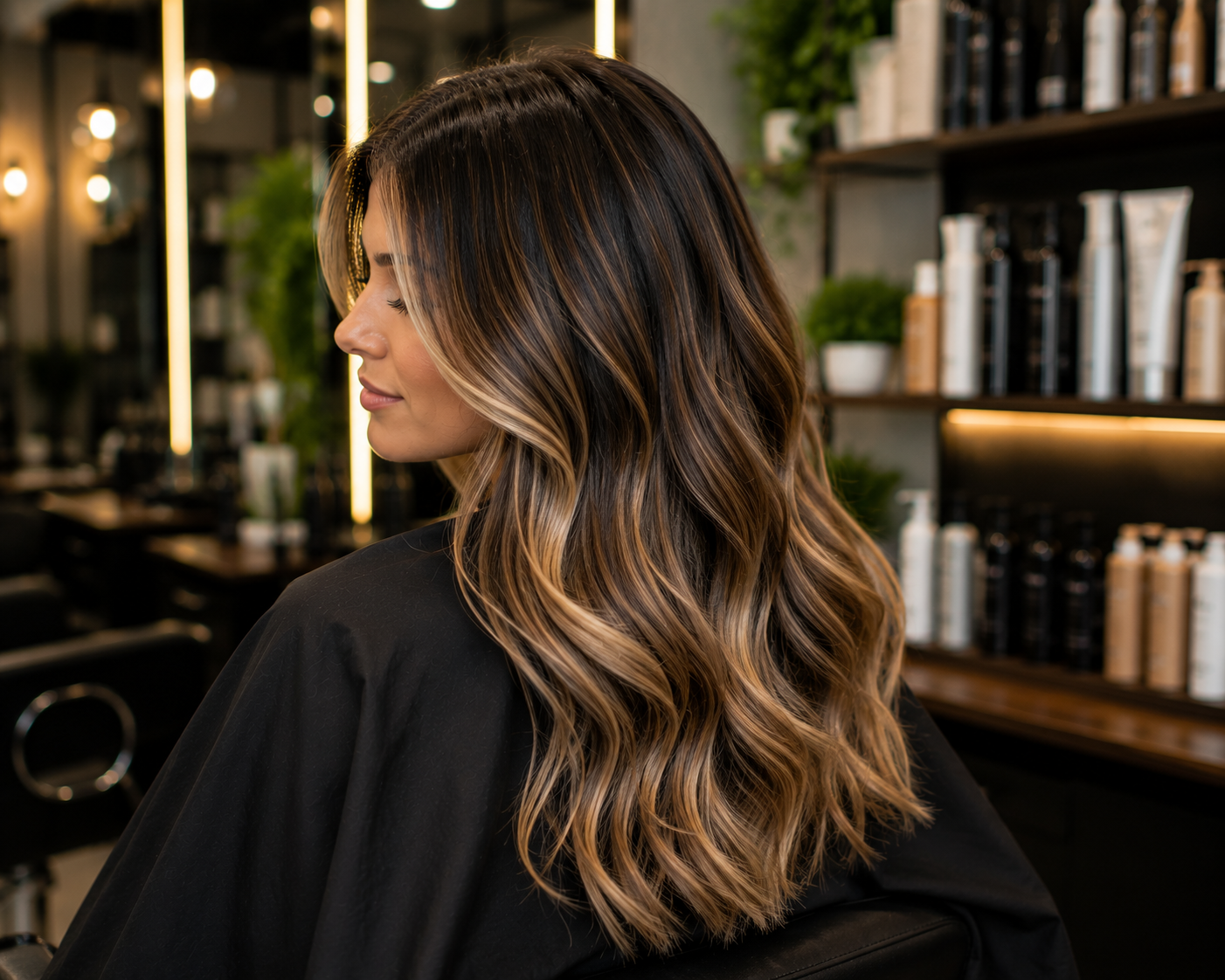 Cabelo com balayage finalizado